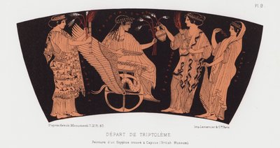 Départ de Triptolemus (lithographie en couleur) - French School