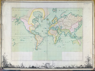 Carte du monde, 1780 - French School