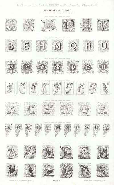 Page de Vignettes Typographiques - French School