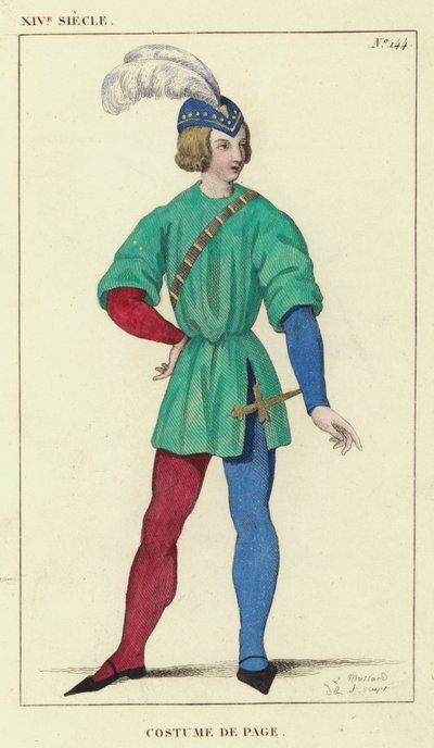 XIVe siècle, costume de page - French School