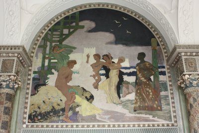 Peinture murale dans la salle des coquillages du Kurhaus Wiesbaden - Fritz Erler