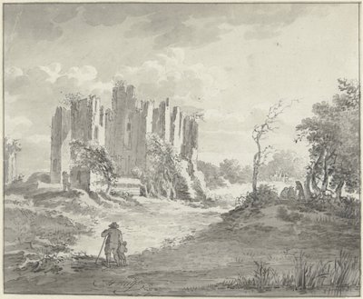 Paysage avec ruine et quelques paysans - G.F. Buijs (possibly)