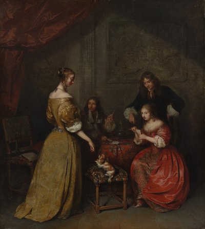 La Partie de cartes, vers 1665 - Gaspar Netscher