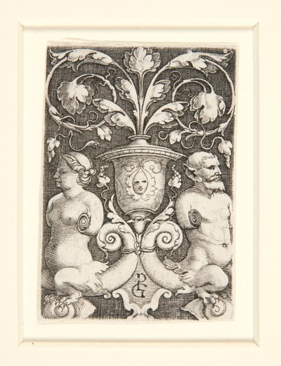 Vase ornemental avec deux figures - Georg Pencz