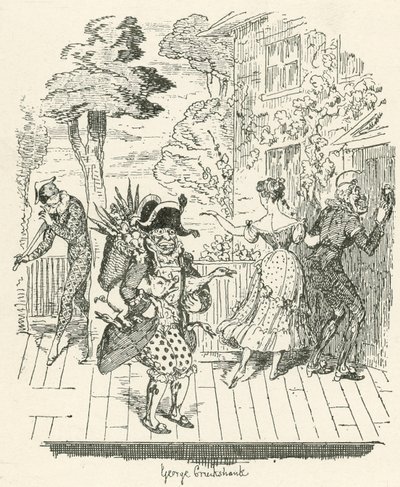 Joseph Grimaldi dans Harlequinade - George Cruikshank