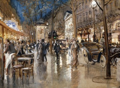 Soirée sur un boulevard parisien - Georges Stein