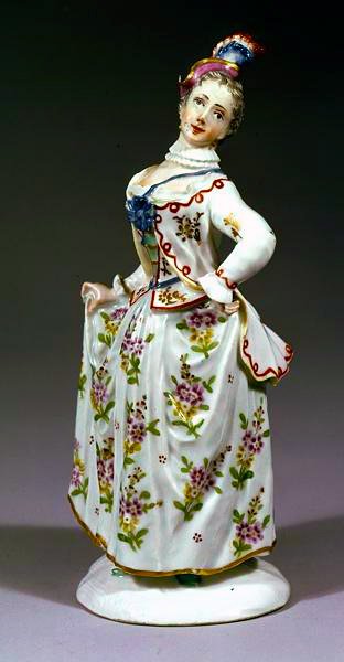 Figure de dame de Fuerstenberg (porcelaine) - German School