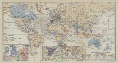 Carte des routes maritimes mondiales - German School