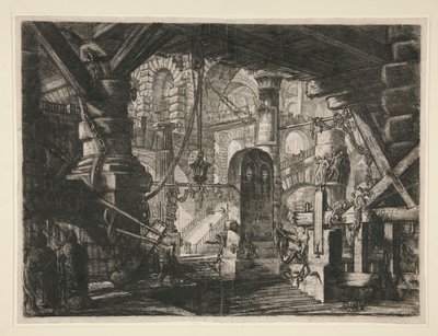 Carceri, XVI : Le Quai avec des chaînes - Giovanni Battista Piranesi