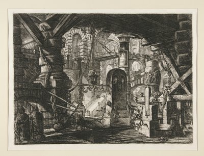 Carceri, XVI: Le Quai avec des chaînes - Giovanni Battista Piranesi