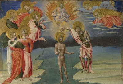 Le Baptême du Christ (predella) - Giovanni di Paolo