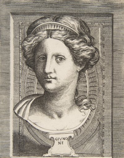 Tête sculptée de Junon, vers 1531-76 - Giulio Bonasone