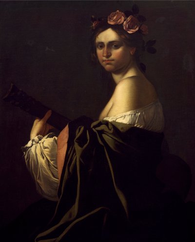 Chanteuse jouant de la guitare - Giulio Carpioni