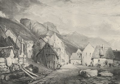 Entrée du village des Bains, 1831 - Godefroy Engelmann