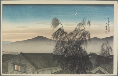 Lune du soir sur Kobe, janvier 1920 - Goyo Hashiguchi