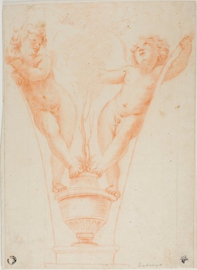 Deux putti avec plante en pot - Guido Reni