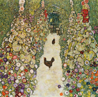 Chemin de jardin avec poules - Gustav Klimt