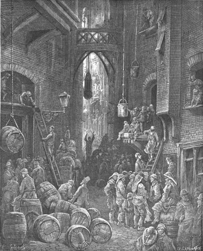 Une rue au bord de la rivière, 1872 - Gustave Dore