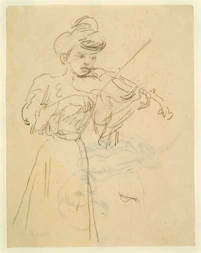 Femme debout jouant du violon - Gwen John