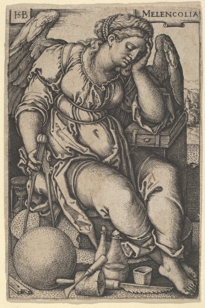 Mélancolie, c.1500-50 (gravure) - Hans Sebald Beham