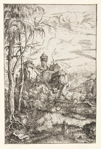 Paysage avec château et pont - Hans Sebald Lautensack