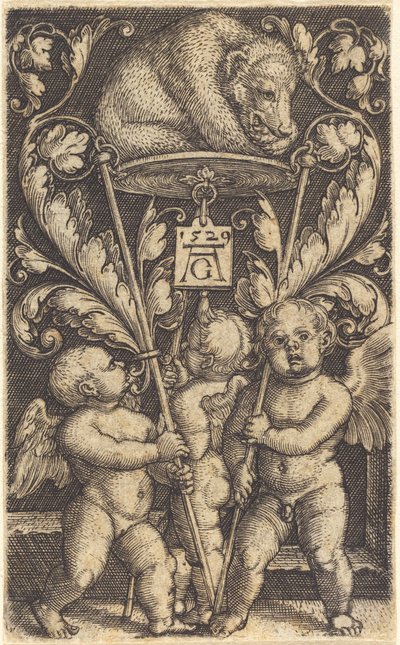 Trois cupidons et un ours - Heinrich Aldegrever