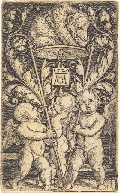 Trois cupidons et un ours - Heinrich Aldegrever