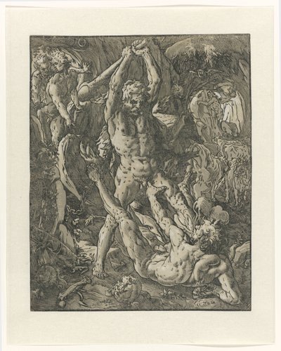 Hercule vainquant Cacus - Hendrick Goltzius