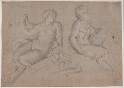 Deux figures de satyres féminins (faunes) sur une arche segmentaire - Hendrik Krock