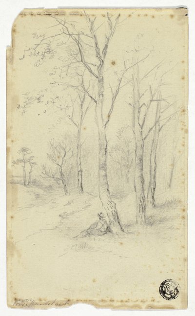 Homme Assis Sous les Arbres - Hendrik Pieter Koekkoek