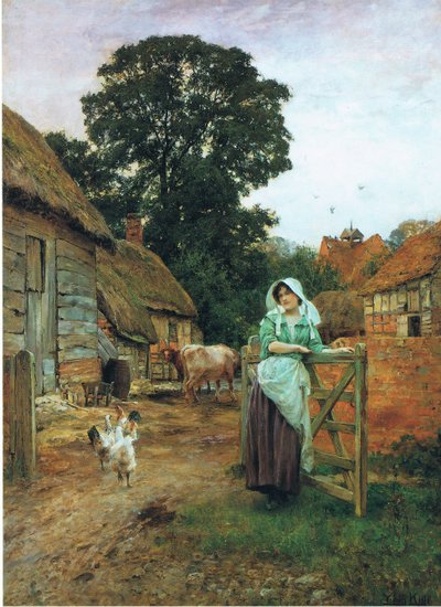 À la porte de la ferme - Henry John Yeend King