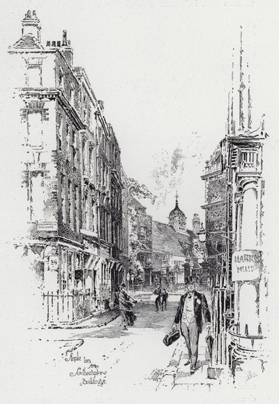 Staple Inn depuis Southampton Buildings (gravure) - Herbert (after) Railton