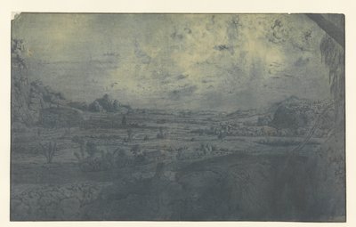 Vallée de montagne avec champs clôturés - Hercules Segers