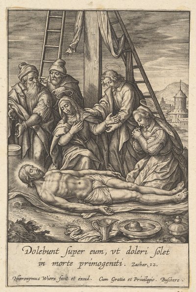 La Lamentation, avant 1619 - Hieronymous Wierix