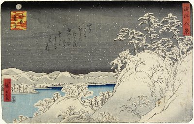 Neige du soir sur le mont Hira, janvier 1859 - Hiroshige II