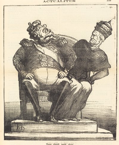 Trop étroit pour deux - Honoré Daumier