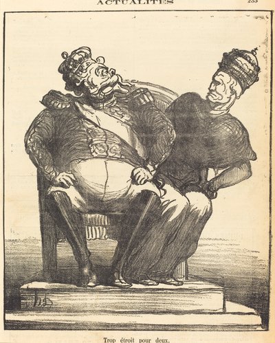 Trop étroit pour deux - Honoré Daumier