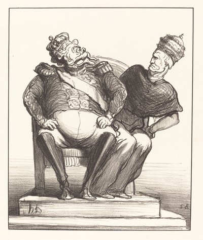 Trop étroit pour deux - Honoré Daumier