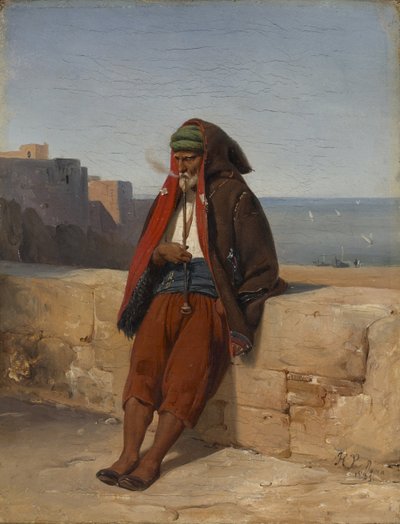 Un Algérien fumant une pipe - Emile Jean Horace Vernet