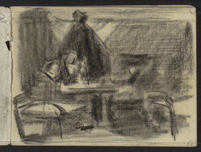 Personnages à une table dans un intérieur - Isaac Israels