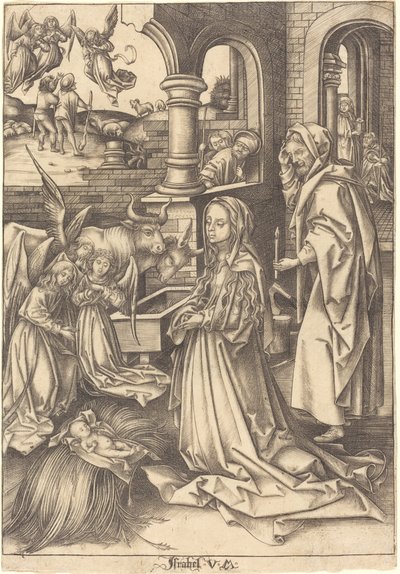 La Nativité - Israhel van Meckenem after Hans Holbein the Elder