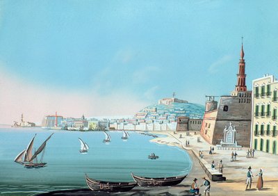 Vue de Naples depuis le Carmine, vers 1845 - Italian School