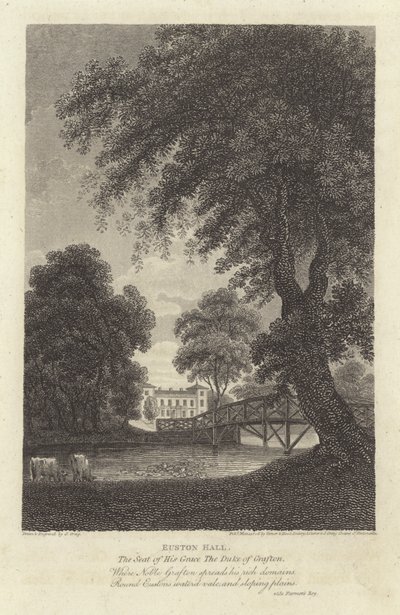 Robert Bloomfield, poète : Euston Hall (gravure) - J. Greig