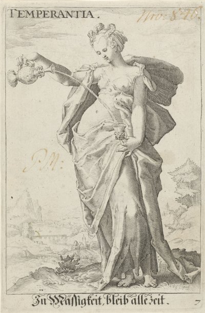 Tempérance (Temperantia) - Jacob Matham (attributed to)