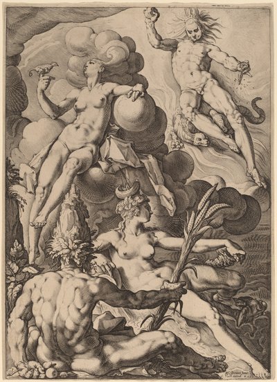 Les Quatre Éléments - Jacob Matham after Hendrik Goltzius