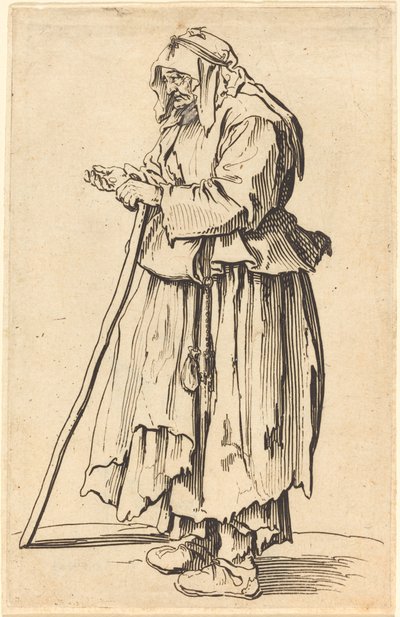 Mendiante Recevant la Charité - Jacques Callot