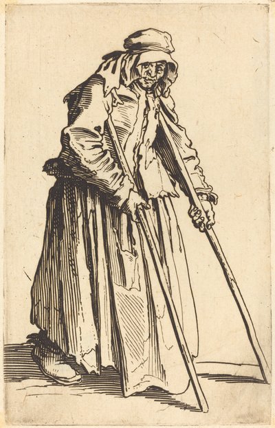 Mendiante avec des béquilles - Jacques Callot