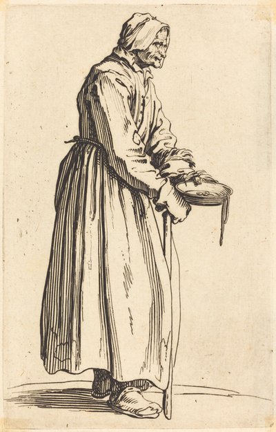 Mendiante avec une poêle - Jacques Callot