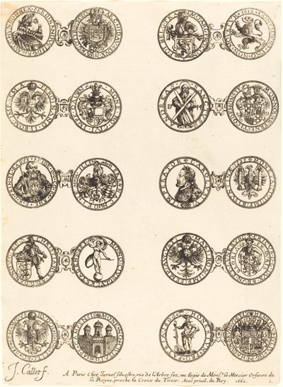 Pièces de monnaie [planche 1] - Jacques Callot