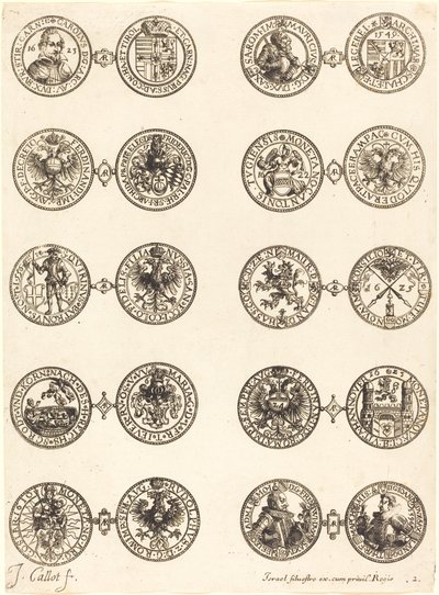 Pièces de monnaie [planche 2] - Jacques Callot